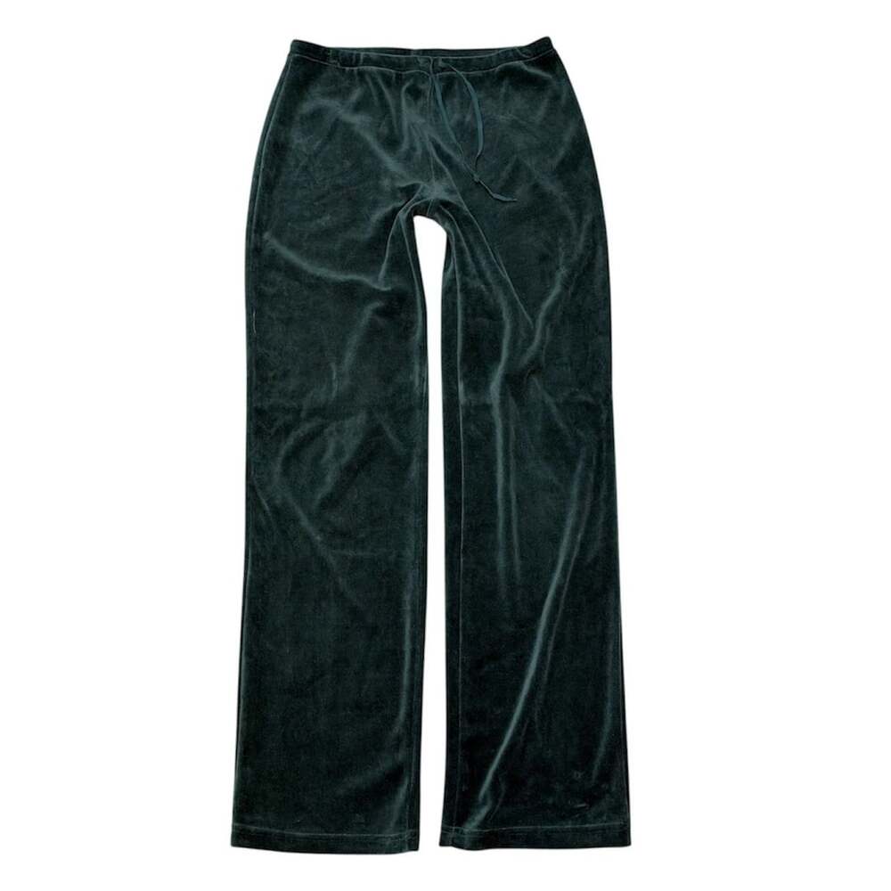 Y2K Express Velvet Lounge Pants Size S Green